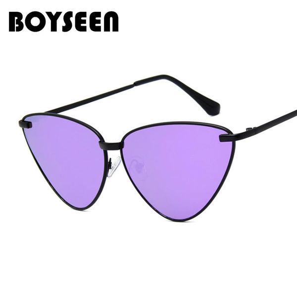 

sunglasses boyseen red cat eye women clear lens sun glasses for metal pink yellow black uv400 8007, White;black