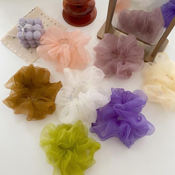 

2021 new korean pure hair tie sweet yarn scrunchies ponytail hair holder rope accessories for women headwear girls party