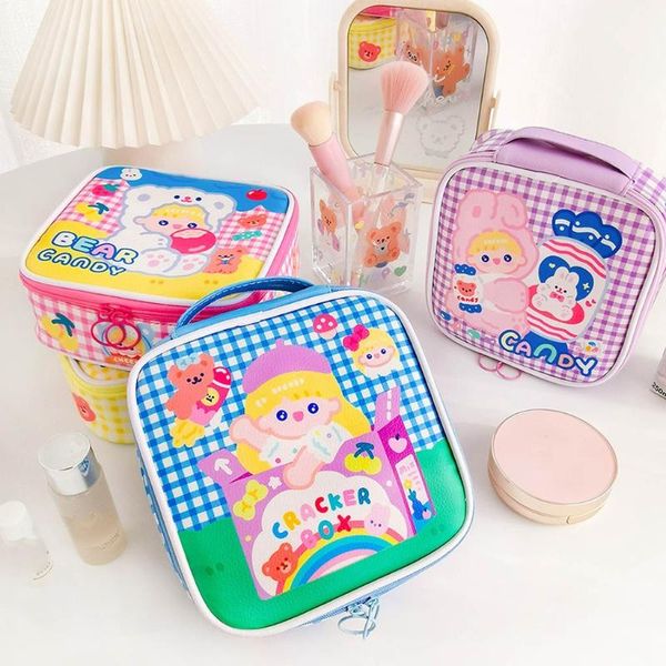 

cosmetic bags & cases large capacity cartoon brush box fashion cute school student pencil pen case for gilrs makeup storage pouch