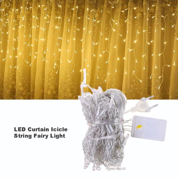 

party decoration christmas garland led curtain icicle string lights outdoor 4m 96 indoor holiday wedding fairy decorative like-minded
