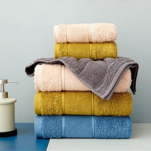 

towel 3 pcs set 100% cotton 70x140cm bath and 2 face hand super soft absorbent terry washcloth for adults
