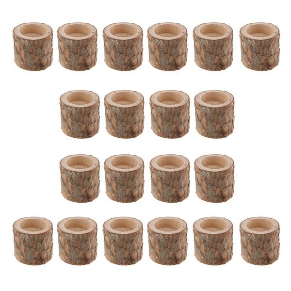

20pcs tree stake stump votive light candle holder wooden candlestick base for home party bar art decoration