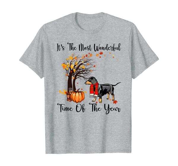

it's the most wonderful time of the year great dachshund t-shirt, White;black