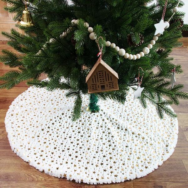 

christmas decorations star tree skirt plush xmas ornament carpet floor mat year decor decoration 90/130cm