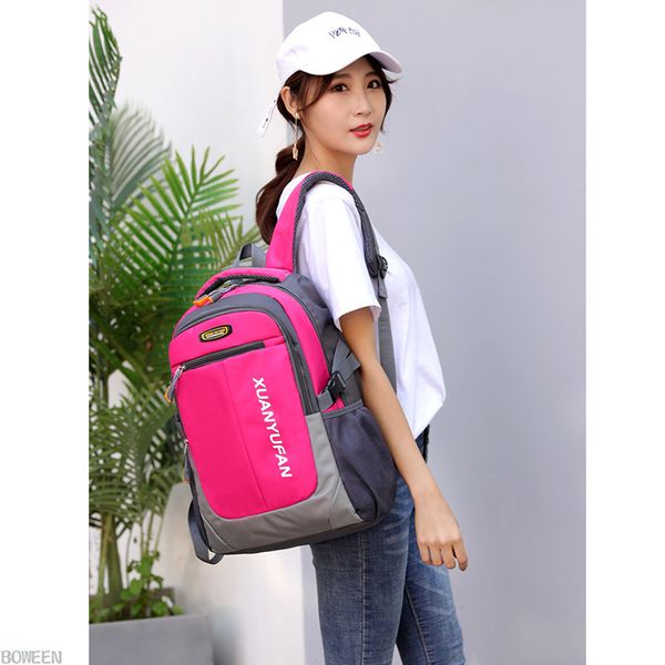 

women backpack school bags for teenage girls schoolbag boys nylon black red bagpack large backbag men