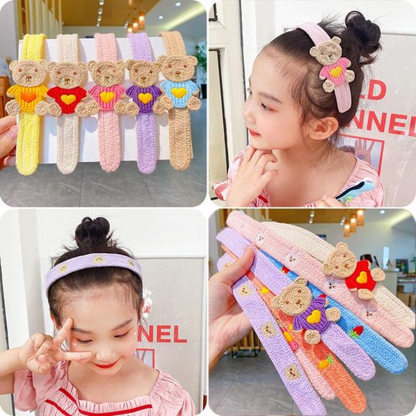 

hair accessories 2021 autumn and winter children headband nitted girls bangs stickers broken finishing artifact kids, Slivery;white