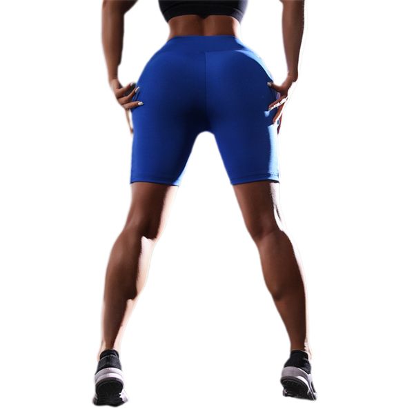 

5 colors fashion women yoga shorts high waist skinny pocket fitness gym running jogging street sports casual cycling shorts, Black