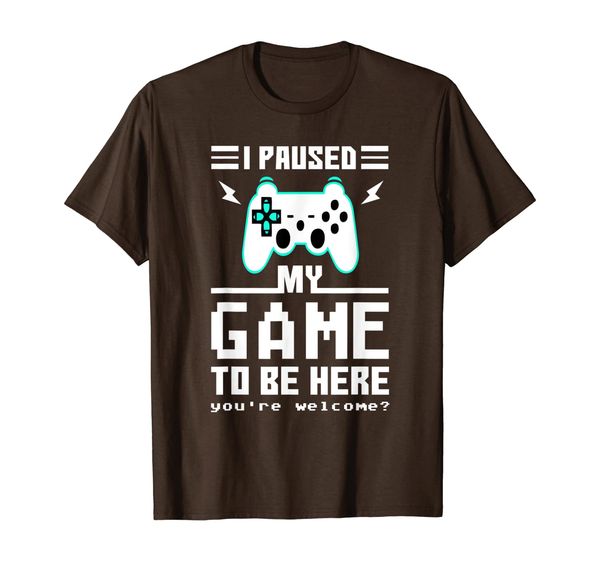 

Video Gamer T-Shirt I Paused My Game To Be Here Gaming Gift T-Shirt, White;black