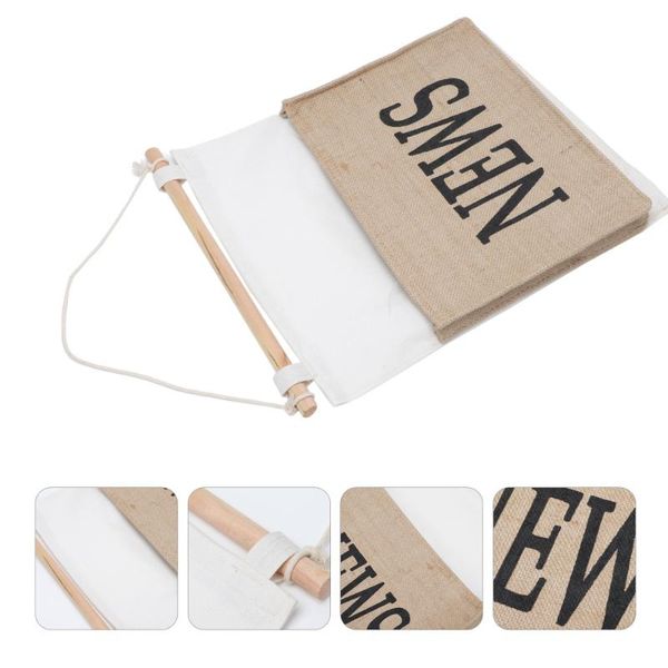 

storage bags 1pc decorative wooden bag wall mounted container (yellow)