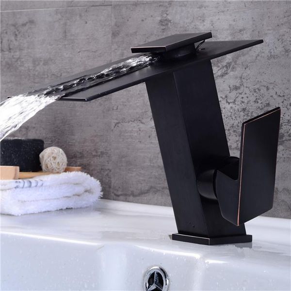 

bathroom sink faucets european retro black/brushed nickel/chrome lower basin and cold water single hole deck mounted waterfall bronze faucet