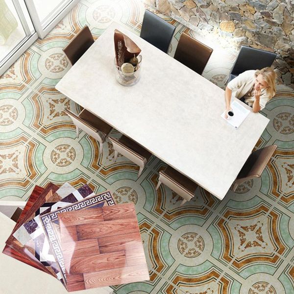 

window stickers 11.8''x11.8'' floor pvc waterproof removable shlef decals wallpaper for home bedroom study decoration 5p