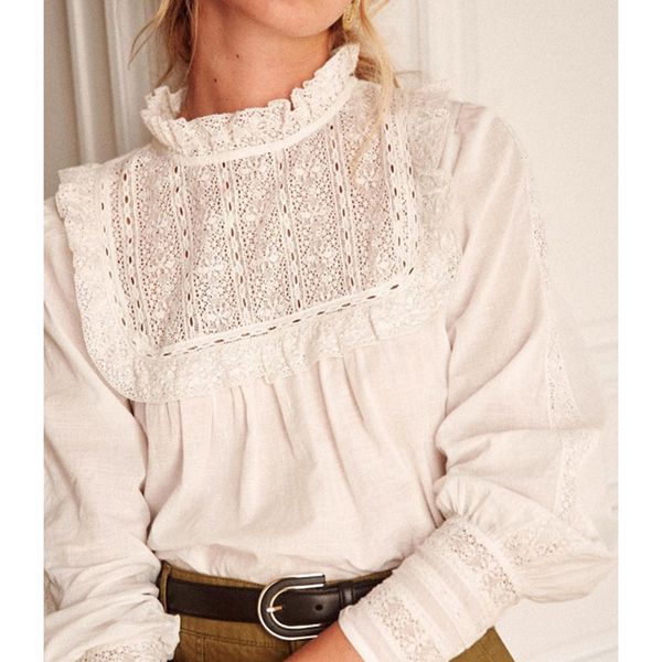 

2021 new elegant turtleneck blouse women long sleeve ruffles casual streetwear autumn summer vintage white blouses shirts a302