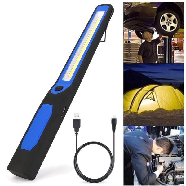 

2in1 rechargeable work light led cob camping work inspection light lamp hand torch magnetic led lamps mini 240lm