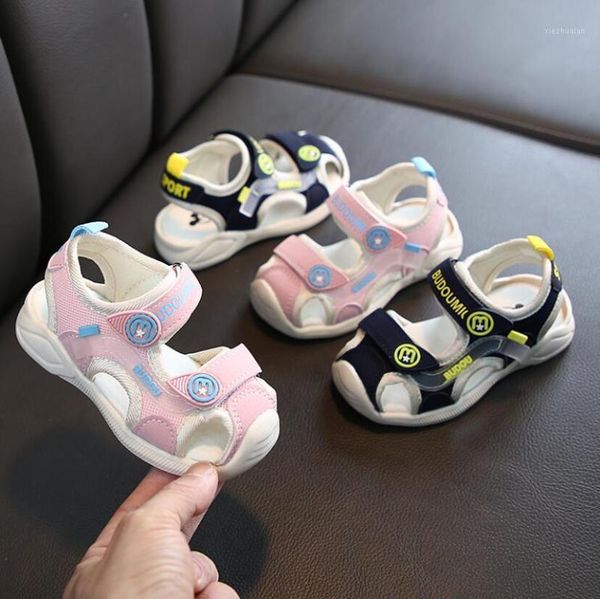 

sandals summer closed toe children boys girls fashion sports leather beach shoes soft breathable anti-slip kids sandals1, Black;red