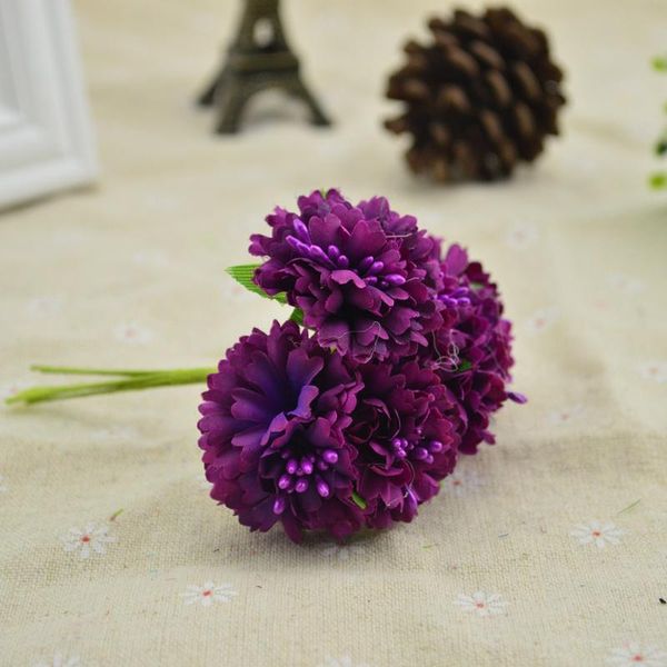 

6pcs/bundle silk carnation diy wreath gifts artificial flowers christmas for home wedding decor accessories fake scra qylagz