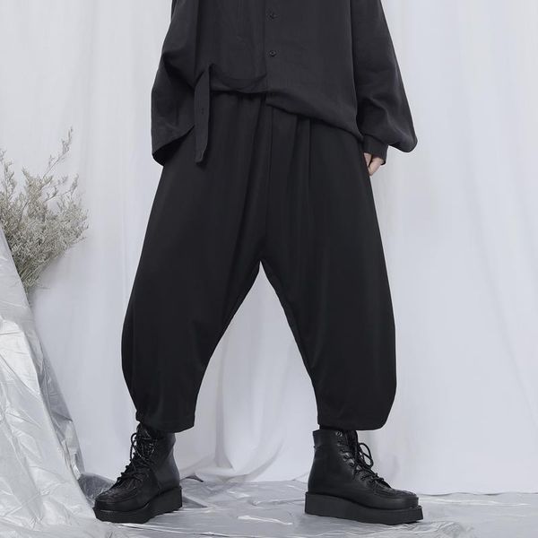 

men's pants loose leg 2021 casual dark niche designer haran trend fashion large, Black