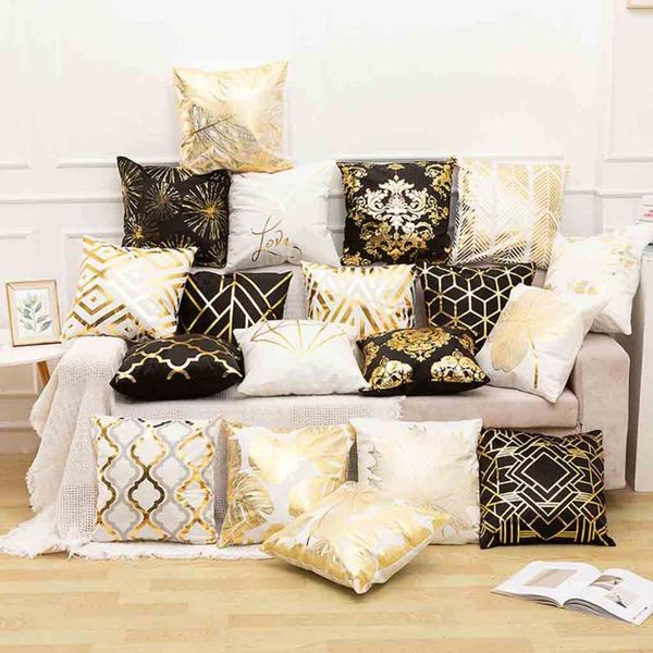 

polyester gold letter pillow case cover sofa car waist cushion throw pillow fashion camouflage absorb sweat pillows faux new #yj