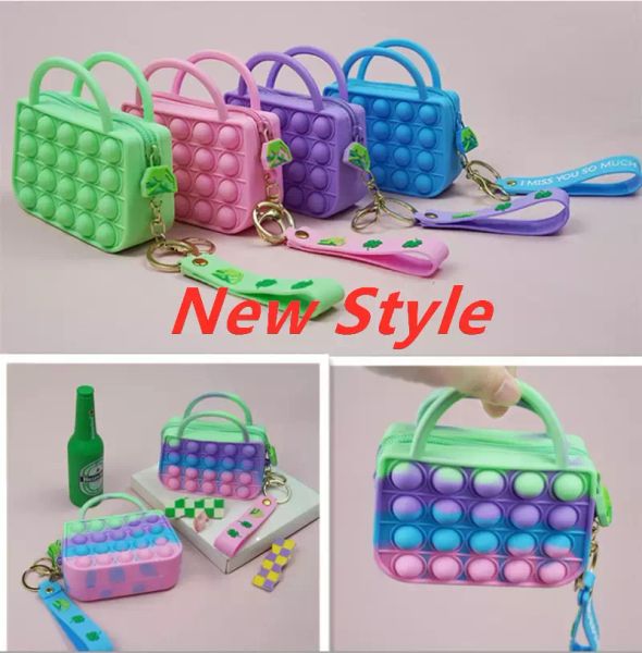 

party fidget bubble chain bag cute lady handbag purses kids boy girls novel cool design crossbody fanny pack push sensory puzzle toys early