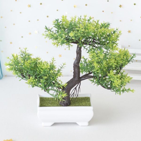 

decorative flowers & wreaths home decor welcoming pine bonsai simulation and artificial fake green pot plants ornaments
