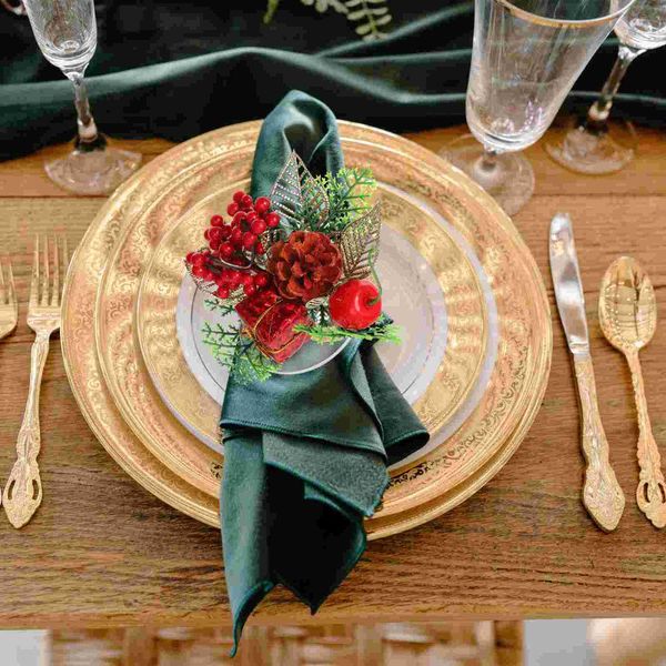 

napkin rings 4pcs adorable buckle decorative ring creative pine needles