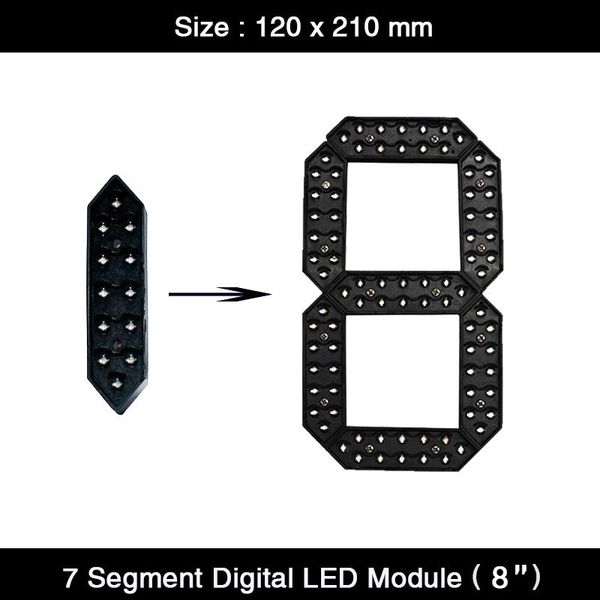 

hd 4pcs/lot 8" inch 7 segment digital number outdoor led display module with red/yellow/white/green /blue color