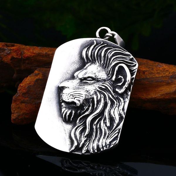 

pendant necklaces european and american jewelry personality lion men's necklace hip hop retro party gift, Silver