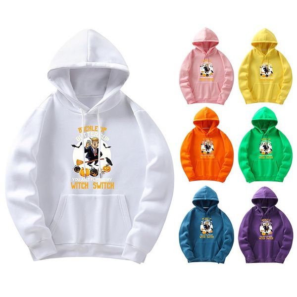 

autumn/winter halloween wacky print crew-neck hoodie, Black