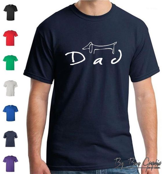 

men's t-shirts brand clothes summer 2021 dachshund weiner dog dad t-shirt mens i love my pet fur baby rescue adopt save o-neck t shirt1, White;black