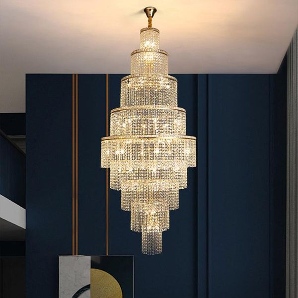 

chandeliers luxury modern crystal chandelier for staircase large living room cristal lamp gold home decor hanging light villa loft lustres