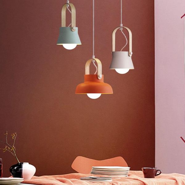 

pendant lamps american style simple living room retro corridor study bedroom bar dining wooden ring small chandelier