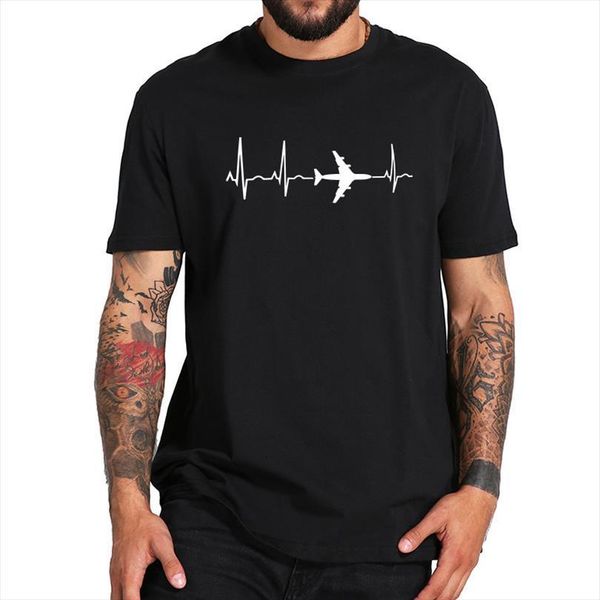

plane aviation tank cardiogram enthusiasts mens cotton comfortable leisure tee space casual, White;black