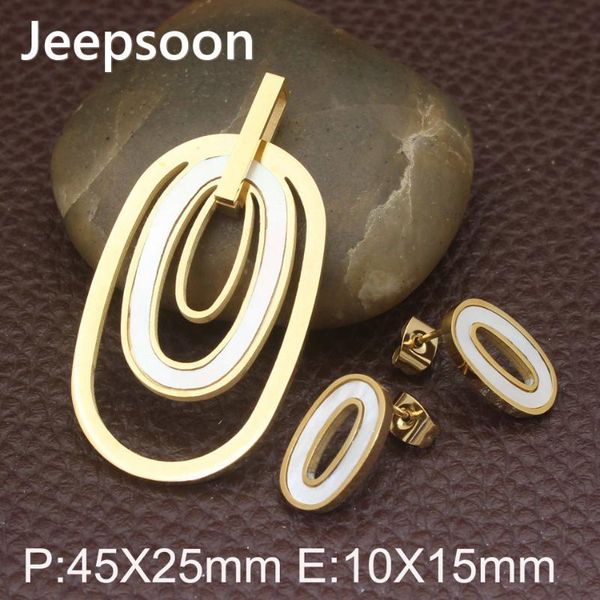 

earrings & necklace 2 colors styles stainless steel jewelry pendants and set for women gift sewfbica, Silver
