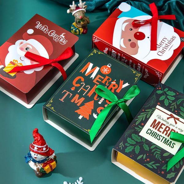 

christmas decorations 4pcs book shape merry candy boxes bags santa claus gift box party decoration supplies 2021 xmas ornaments