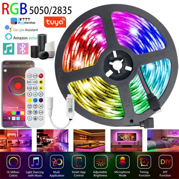 

strips led strip lights bluetooth wifi rgb smd fita for party bedroom decoration compatible con alexa control de google tira luces