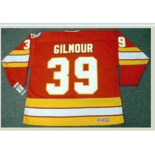 

goodjob men youth women vintage #39 doug gilmour calgary flames 1989 ccm hockey jersey size s-5xl or custom any name or number, Black
