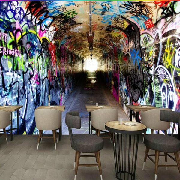 

wallpapers 3d time tunneling channel wallpaper for bar ktv restaurant background wall painting mural decorate
