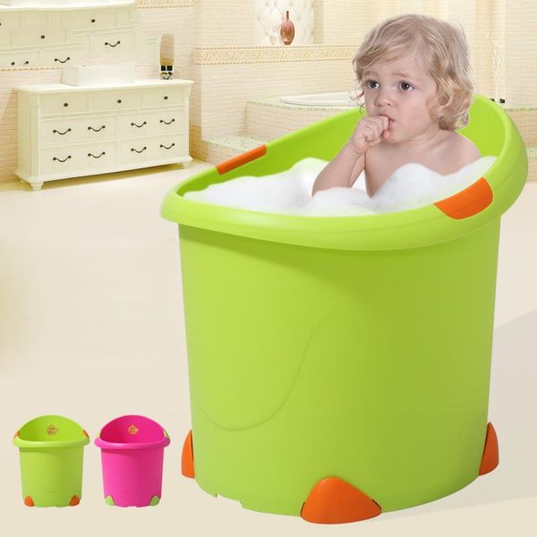 

bathing tubs & seats 2021 fashion foldable children's bath tub candy-colored large baby safety security seat non-slip shower bathtub