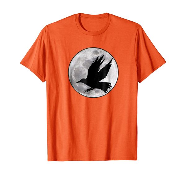 

full moon and raven inspirational t-shirt for nature lovers, White;black
