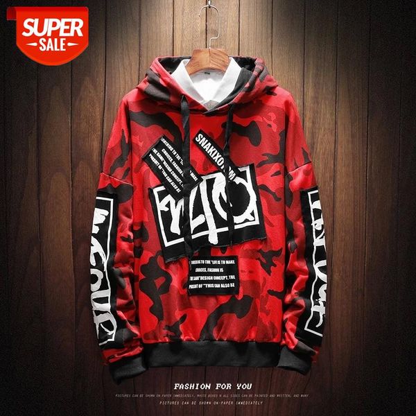 

camouflage autumn spring 2019 hoodie sweatshirt mens hip hop punk pullover streetwear casual fashion clothes #jb6f, Black