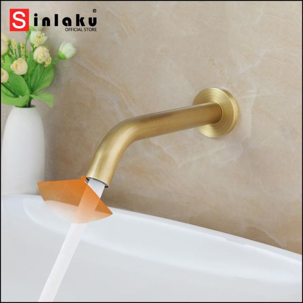 

bathroom sink faucets antique brass touch sensor mixer faucet & cold battery power automatic hand basin tap