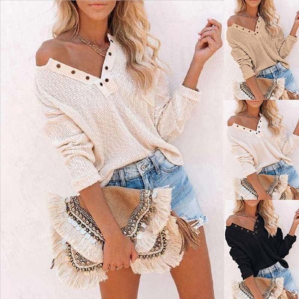 

women's sweaters 2021 autumn s-2xl knitted sweater pocket soft warm long sleeve winter jumper streetwear pull femme, White;black