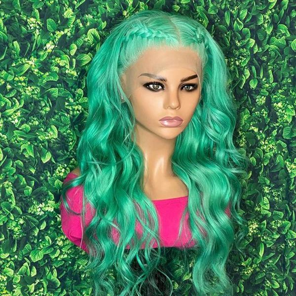 

lace wigs 2021 summer beach wave cyan blonde human hair front 180 density remy peruvian transparent 13x6, Black;brown