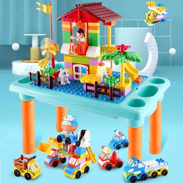 

slide table multifunctional small particle track splicing children's puzzle block toys night market push