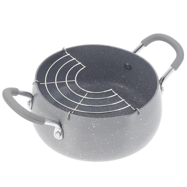 

pans 1pc mini frying pot chicken pan japanese tempura fryer with drain rack
