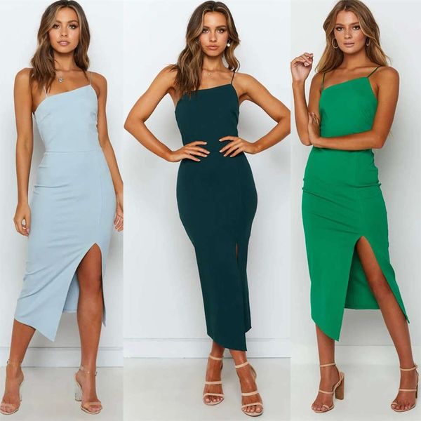 

spring and summer 2020 new slim bag hip sling dress 20405#, Gray