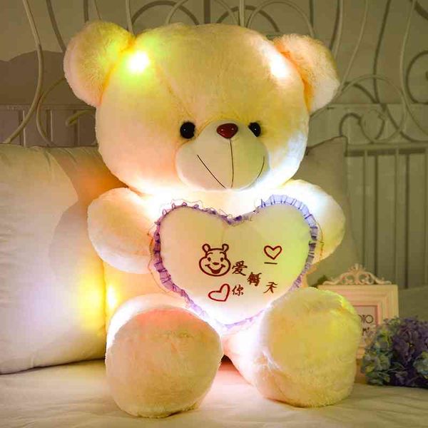 

luminous heart hugging plush luminous little bear doll gift toy