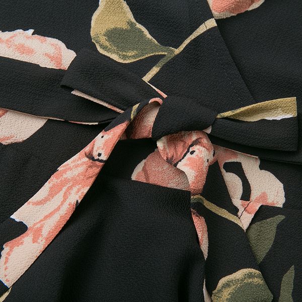 

summer spaghetti strap women dress floral print ashes ladies vestidos a-line v-neck female dress, Black;gray