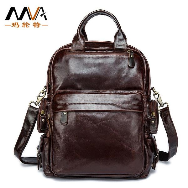 

backpack men's leather layer cowhide multifunctional shoulder bag european and american business computer