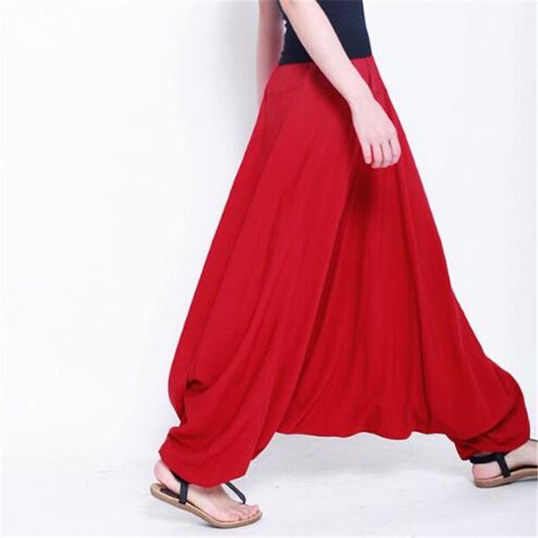 

women's pants & capris solid color 2021 product harem casual women men crotch plus size -4xl/5xl big loose wild leg, Black;white