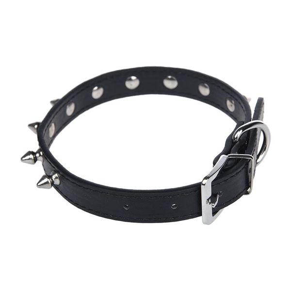 

dog collars & leashes studded collar pu leather black size m